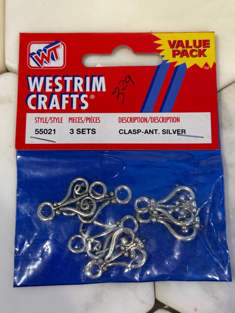 Silver Clasp Set - 3 Pairs